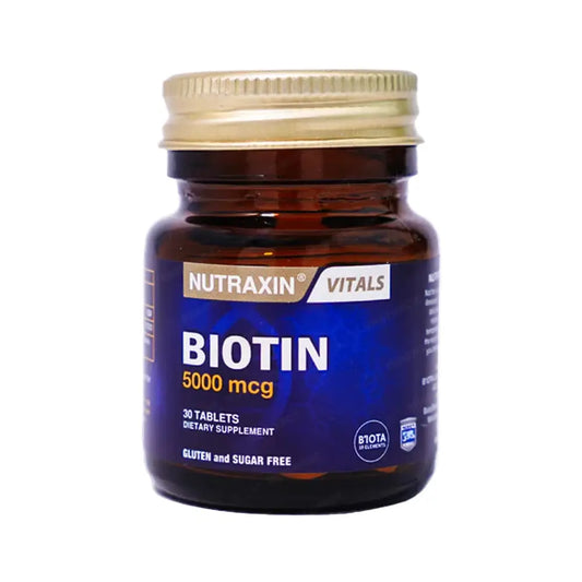 Nutraxin Biotin 5000 mcg Tablets – Biotin Supplement for Hair, Skin & Nails – Available in Pakistan