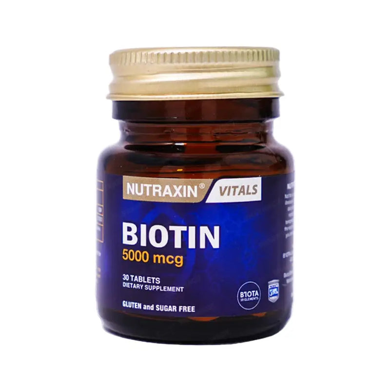 Nutraxin Biotin 5000 mcg Tablets – Biotin Supplement for Hair, Skin & Nails