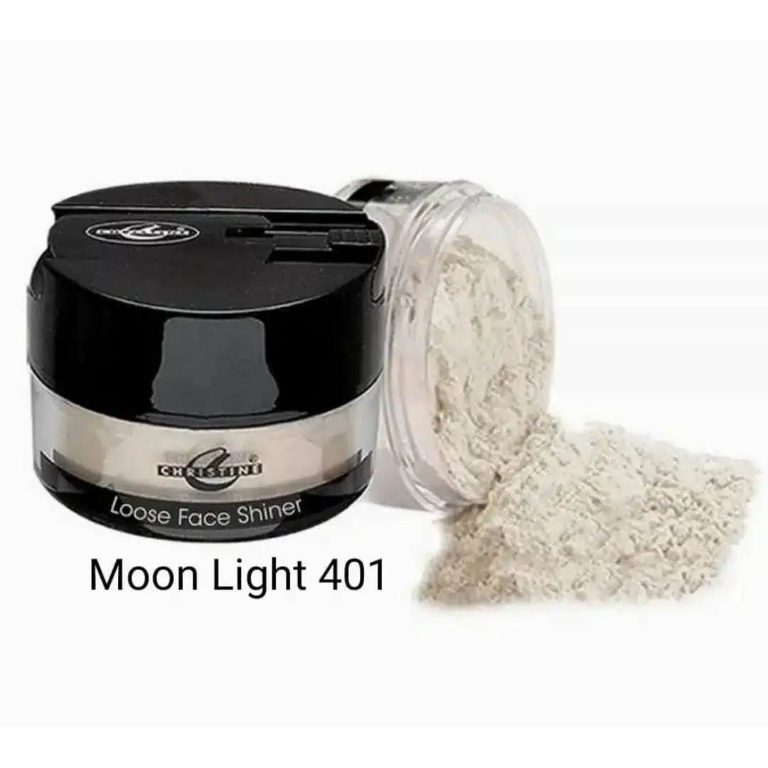 Christine Loose Face Shiner 401 Moon Light — Pearly Silver-White Shimmer Highlighter