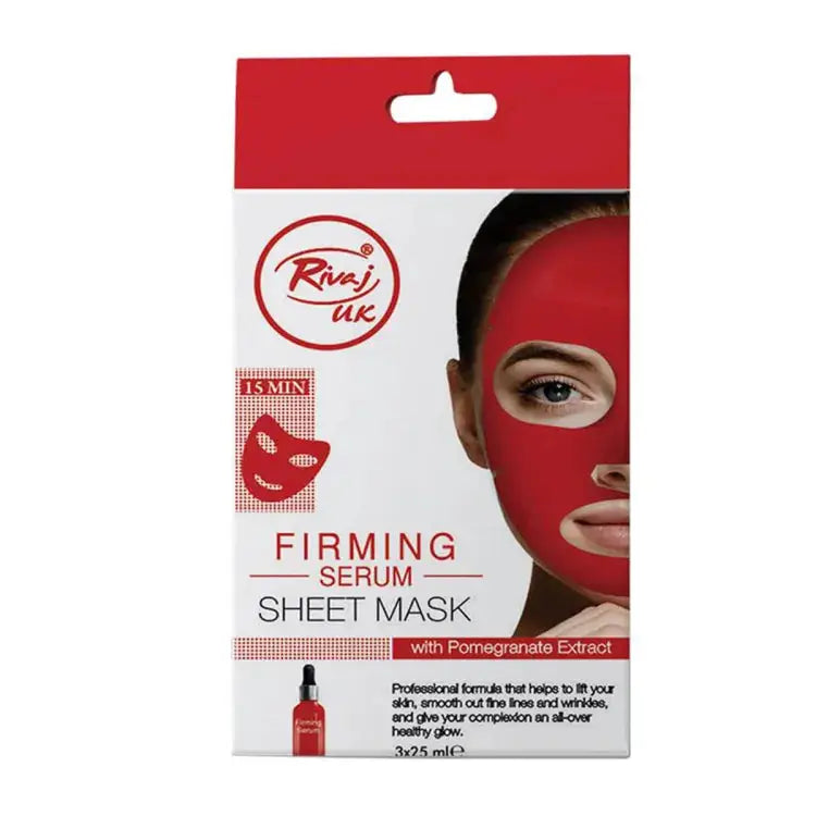 Rivaj Firming Serum Sheet Mask with Pomegranate Extract – Skin Firming & Hydrating