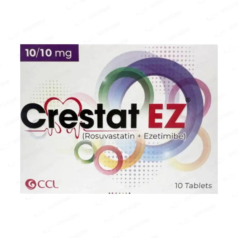 Crestat EZ 10/10mg Tablets 10's – Rosuvastatin & Ezetimibe Combination
