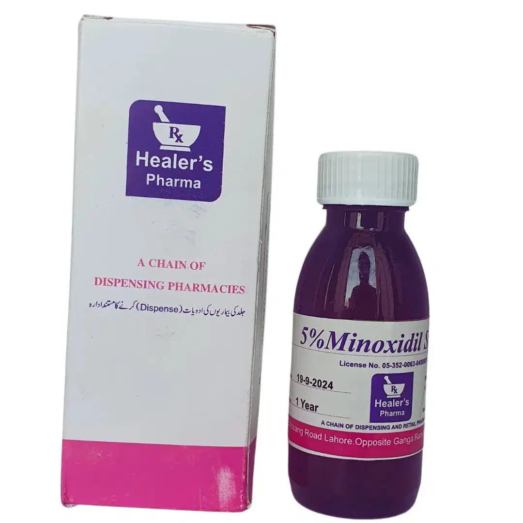 Healers Pharma Minoxidil 5% Spray nozzle application detail for scalp