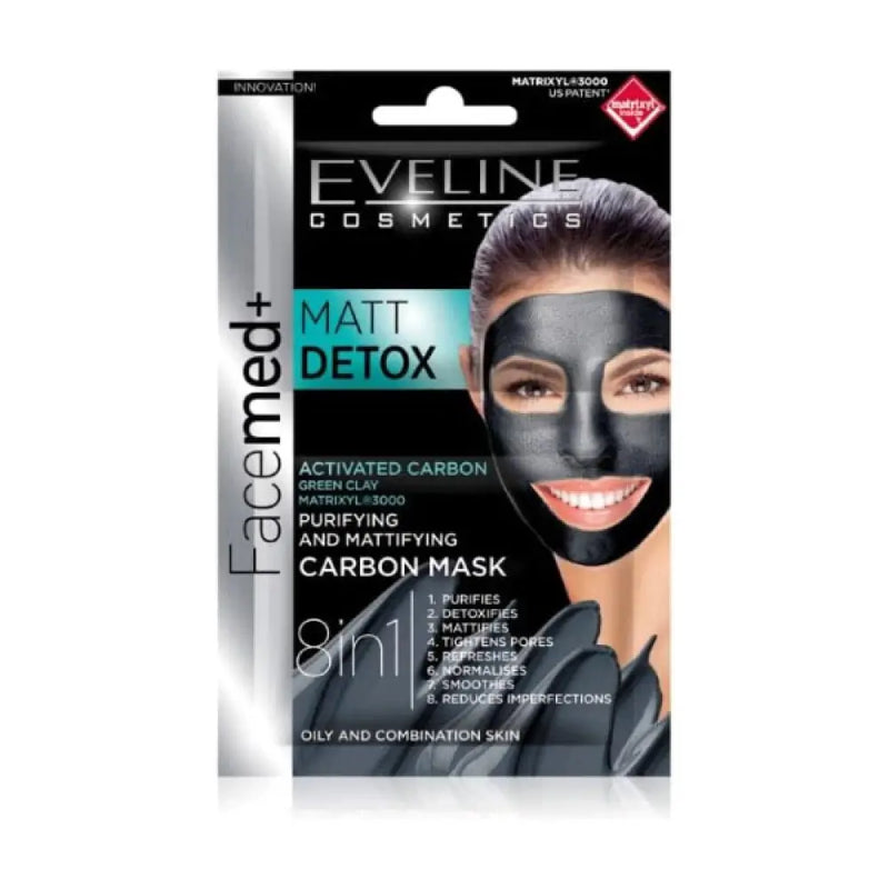 Eveline Facemed+ Matt Detox Purifying & Mattifying Carbon Mask 2 x 5ml