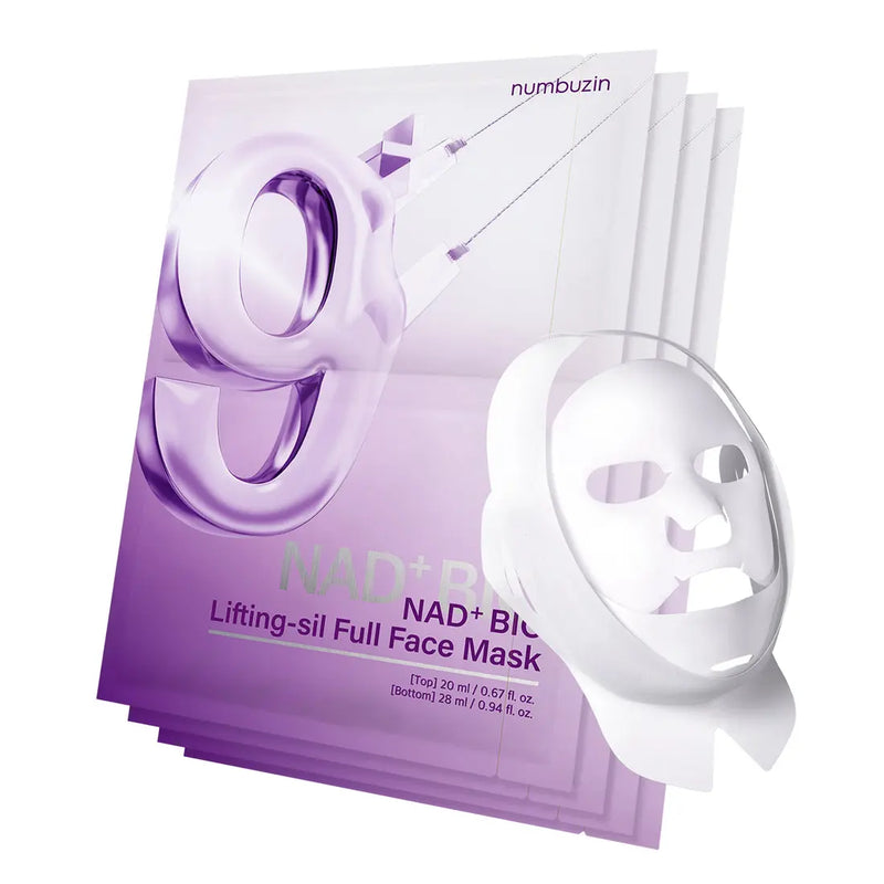 Numbuzin No.9 NAD Bio Lifting Full Cover Facial Mask (4 EA) with lifting band