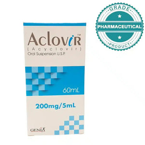 Aclovir Oral Suspension 60ml paediatric antiviral packaging