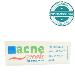 Acne Wash Cream 20g tube front showing active ingredients label