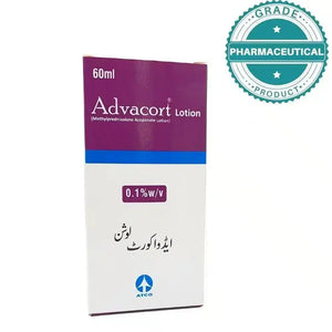 Advacort Lotion 60ml front packaging showing Methylprednisolone 0.1% composition for eczema treatment