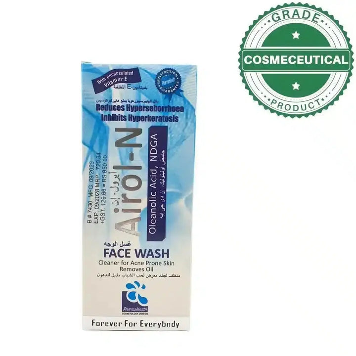 AIROL-N FACE WASH CLEANSER FOR ACNE PRONE SKIN REMOVES OIL 60ml Pharma-health