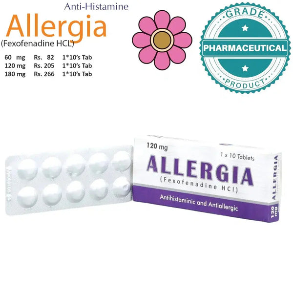 ALLERGIA TABLET 120MG ANTIHISTAMINIC DERRESTHTIC