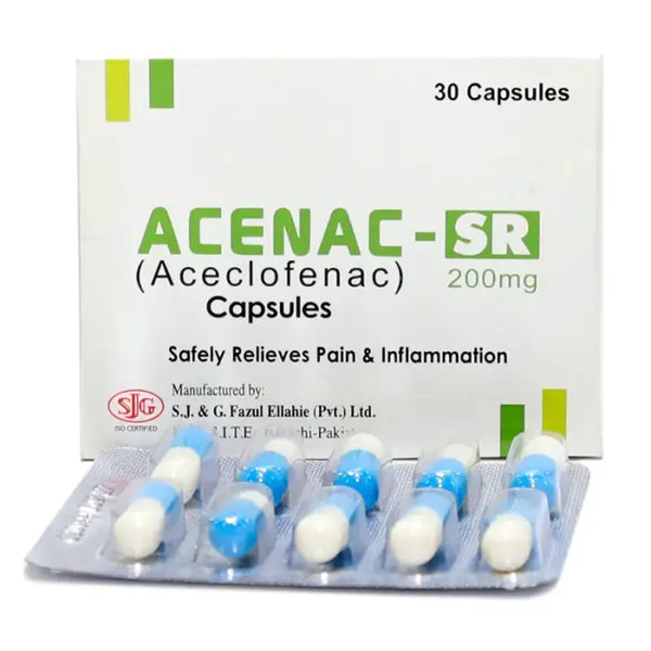 Acenac 200mg SR Capsule – Long-Lasting Pain Relief NSAID 01