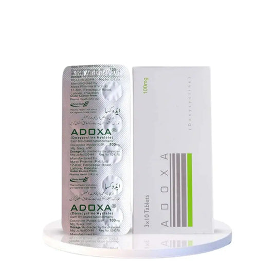 Adoxa Tablets 100mg (Doxycycline) |30 Tablets |- Pharmahealth | derma.pk