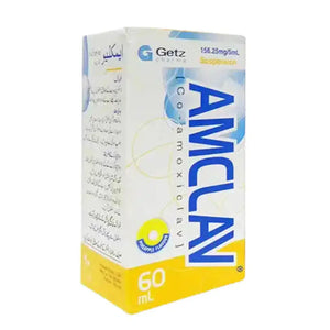 Amclav 60ml Suspension 156.25mg/5ml (Amoxicillin/Clavulanic Acid) - Getz Pharma | derma.pk