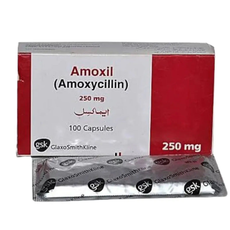 Amoxil Capsules 250mg (Pack of 20) - Amoxicillin for Bacterial Infections - derma.pk