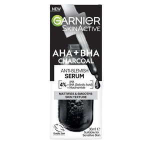 Garnier AHA+ BHA Charcoal Anti-Blemish Serum 30ml