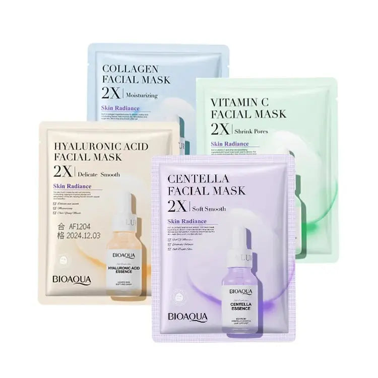 BIOAQUA Pack of 4 Shrink Pores Moisturizing Facial Mask Sheets - Assorted Variants (Sent at Random Based on Availability)