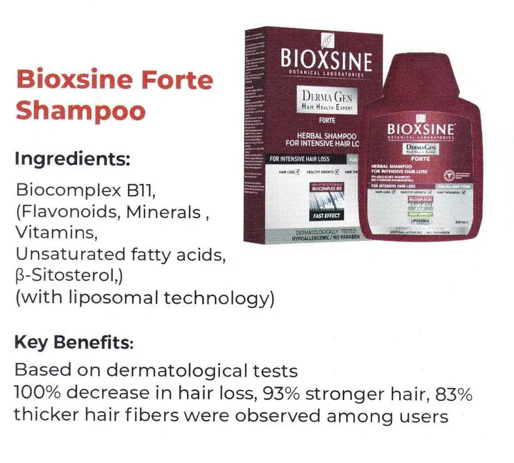BIOXCIN FORTE AGAINST HAIR LOSS HERBAL SHAMPOO 100ml BIOXSINE BOTANICAL