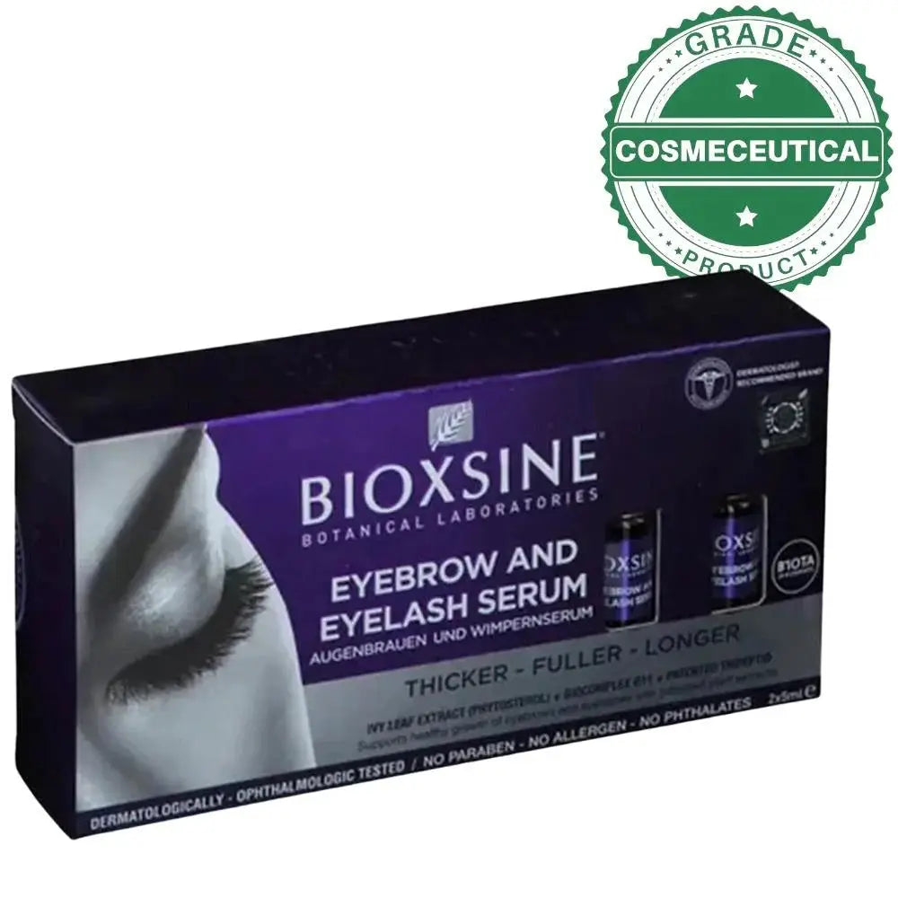 Bioxsine Eyelash Serum before after fuller thicker lashes brows