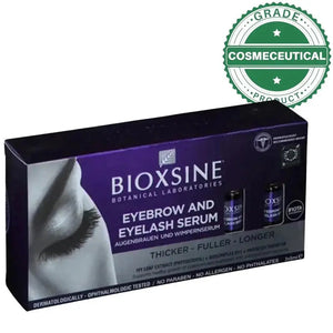 Bioxsine Eyelash Serum before after fuller thicker lashes brows