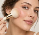 Round Blush Brush, Gold Ferrule photo 3