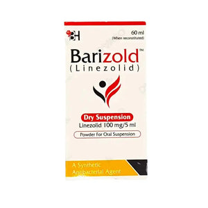 Barizold 60ml Dry Suspension 100mg/5ml (Linezolid) - Barrett Hodgson | derma.pk