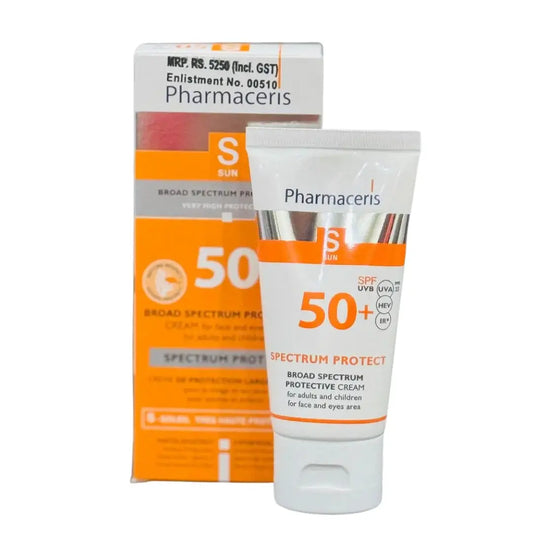 PHARMACERIS Sun Protect SPF 50+ Broad Spectrum Sunscreen Cream (50ml) - Maximum Protection for All Skin Types