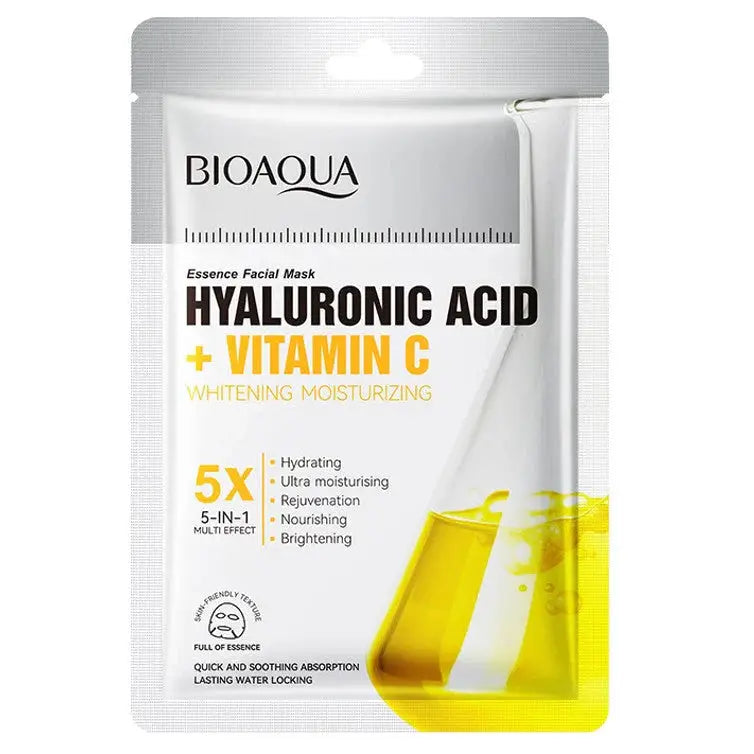 BioAqua Hyaluronic Acid + Vitamin C Facial Mask – Brightening & Hydration