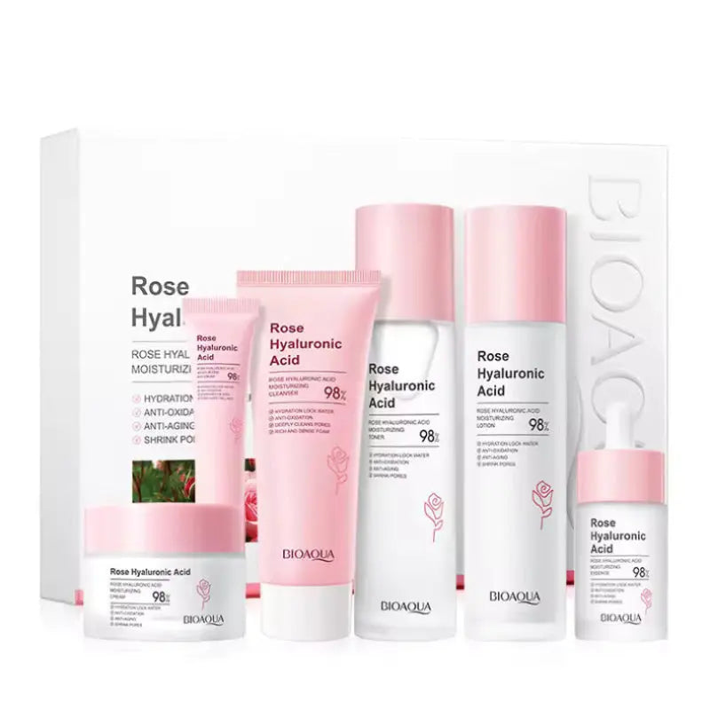 BIOAQUA Rose Hyaluronic Acid 6 Pcs Skincare Set