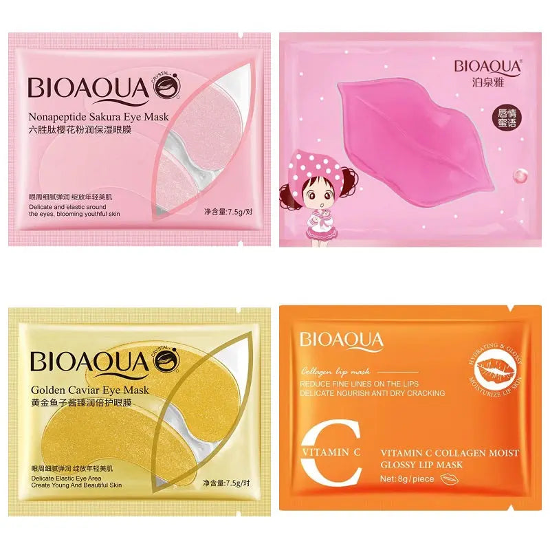 BIOAQUA Pack of 4 Eye & Lip Mask Set