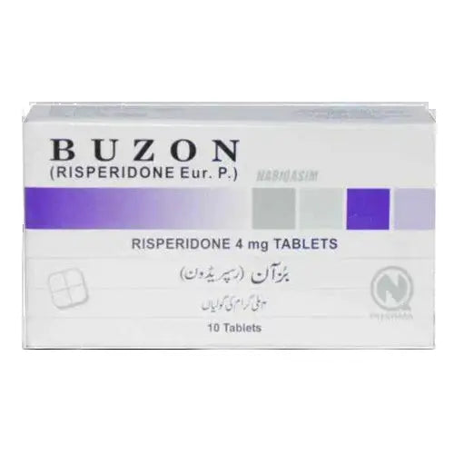 Buzon 4mg Tablet — Risperidone higher-dose atypical antipsychotic for schizophrenia and bipolar disorder