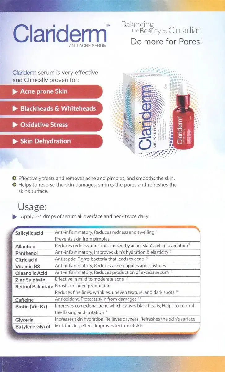 Clariderm Anti Acne Serum 20ml