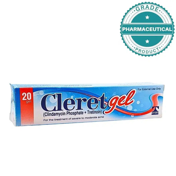 CLERET GEL (CLINDAMYCIN PHOSPHATE + TRETINOIN) 20gm FOR ACNE TREATMENT Tabros pharma