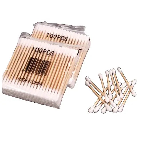 Cotton Buds Wood 100pcs Pouch