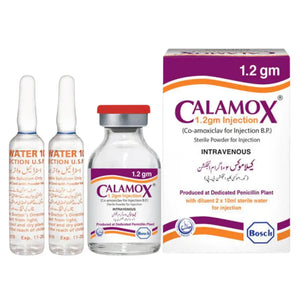 Calamox IV Injection 1.2g (Amoxicillin/Clavulanic Acid) - Bosch Pharmaceuticals | derma.pk