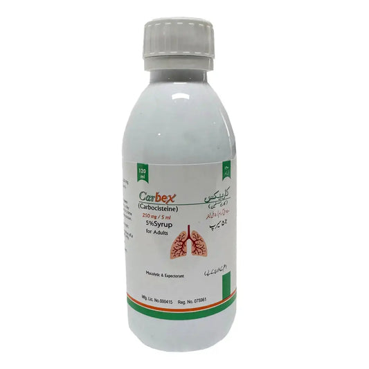 Carbex 250mg/5ml Syrup 120ml - Carbocisteine Adult Mucolytic – Available in Pakistan