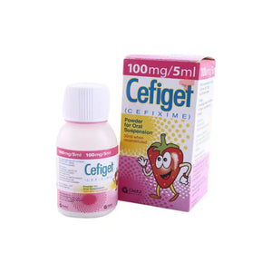 Cefiget 30ml Suspension 100mg/5ml (Cefixime) Getz Pharma | derma.pk