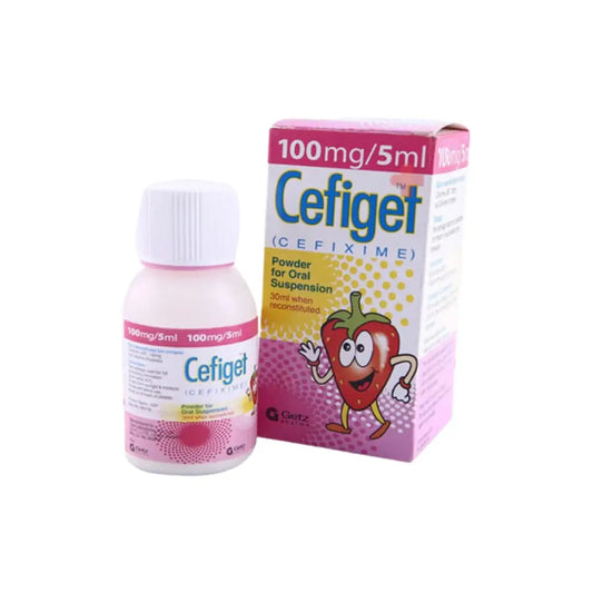 Cefiget 30ml Suspension 100mg/5ml (Cefixime) Getz Pharma | derma.pk