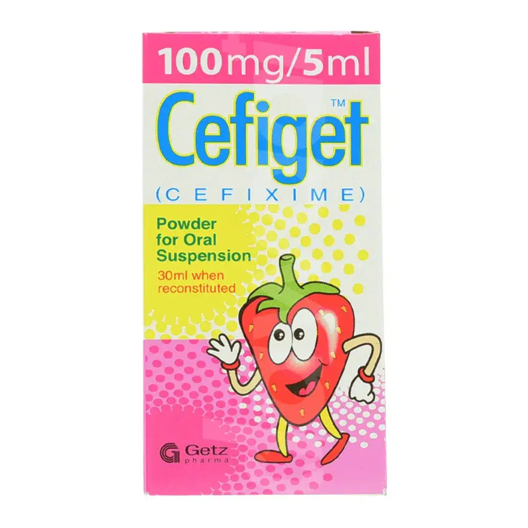 Cefiget 30ml Suspension 100mg/5ml (Cefixime) Getz Pharma | derma.pk