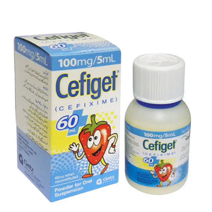 Cefiget 60ml Suspension 100mg/5ml (Cefixime) - Getz Pharma | derma.pk