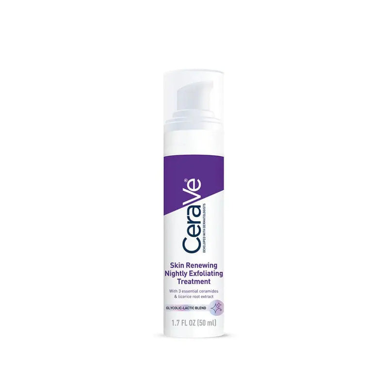 CeraVe Skin Renewing Night Exfoliation Serum with AHA for Smoother Skin