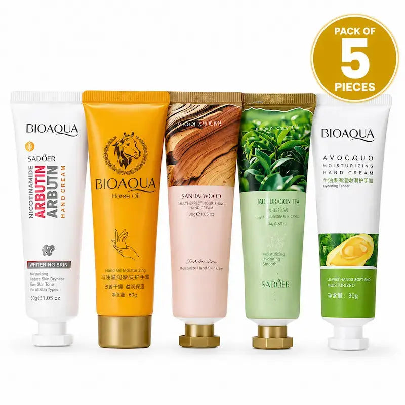 BIOAQUA Pack of 5 Moisturizing Hand Cream Set – Nourishing & Brightening
