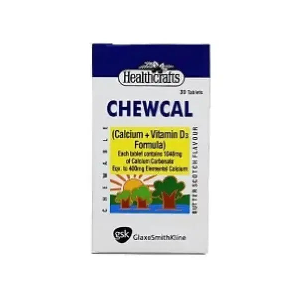 Chewcal Tablets 400mg/100IU – Calcium & Vitamin D3 Supplement for Bone Health