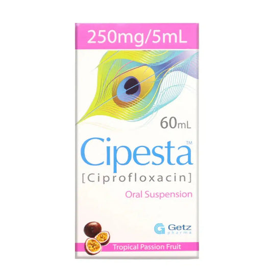 Cipesta 60ml Oral Suspension 250mg/5ml (Ciprofloxacin) - derma.pk