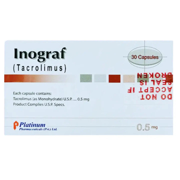 Inograf Capsules 0.5mg (10 Capsules) - Immunosuppressant - derma.pk