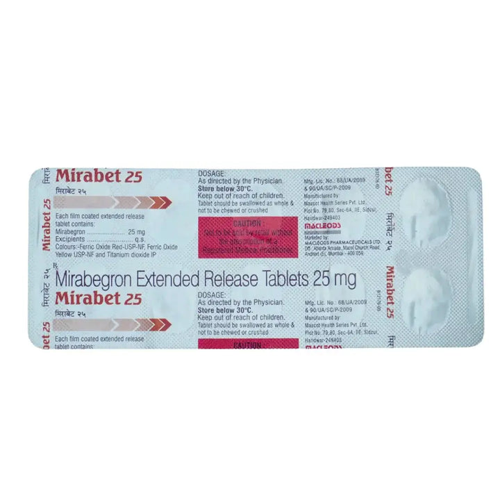 Mirabet Tablets 25mg (20 Tablets) - Overactive Bladder Treatment - derma.pk
