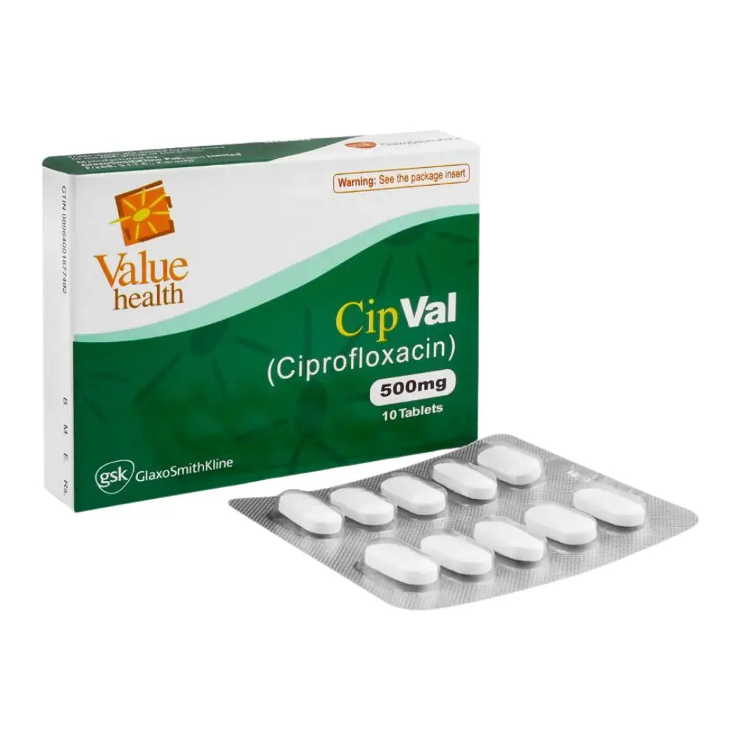 Cipval Tablets 500mg (Ciprofloxacin) - GlaxoSmithKline | derma.pk