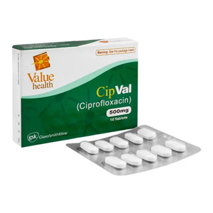 Cipval Tablets 500mg (Ciprofloxacin) - GlaxoSmithKline | derma.pk