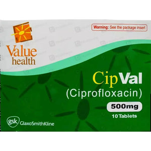 Cipval Tablets 500mg (Ciprofloxacin) - GlaxoSmithKline | derma.pk