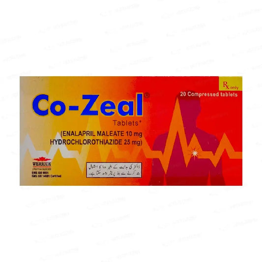 Co Zeal Tablets (Enalapril + HCTZ) for Hypertension & Heart Failure – Available in Pakistan