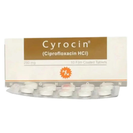 Cyrocin Tablets 250mg (Ciprofloxacin) - Highnoon Laboratories | derma.pk