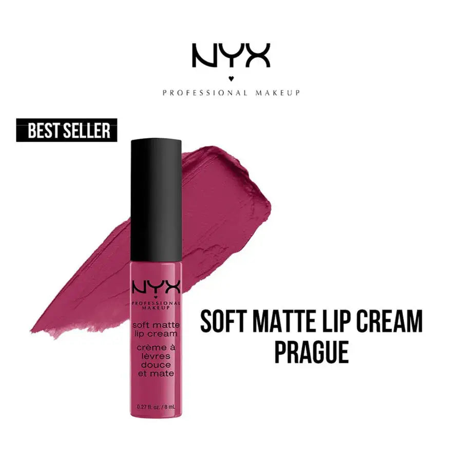 NYX Professional Makeup Soft Matte Lip Cream Prague SMLC18 8ml — cool dusty purple-mauve velvet matte